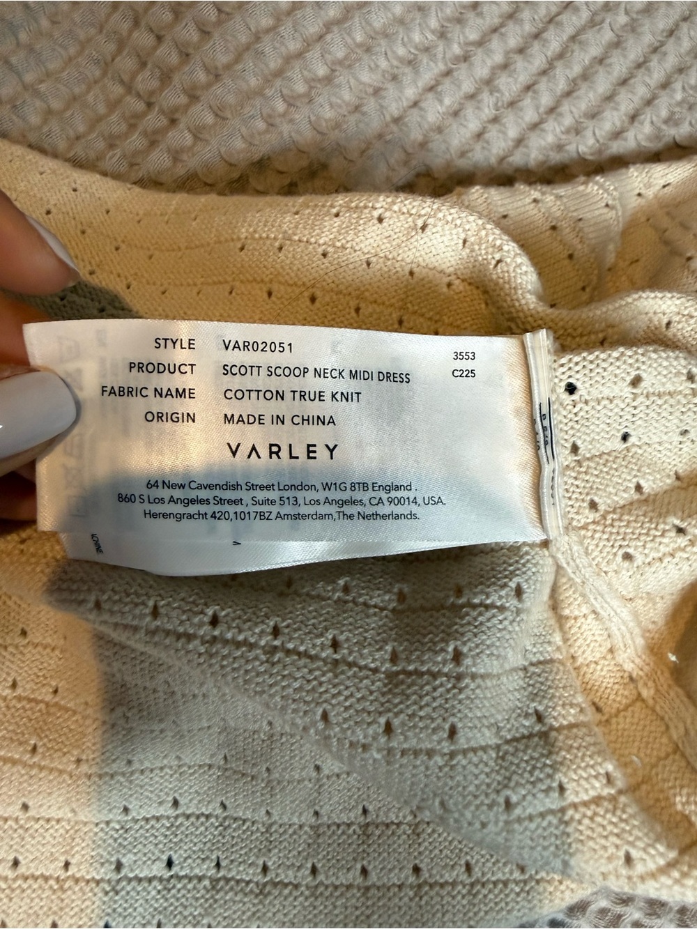 Varley Scott Knit Midi Dress Birch S - Picture 8 of 15